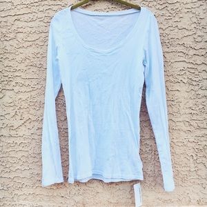American Apparel sheer rib scoop neck long sleeve